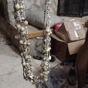 Elegant multi-Strand Shell and bead Necklace